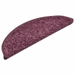 vidaXL Covorașe pentru scări, 30 buc., 56x17x3 cm, violet închis, semirotunde