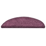 vidaXL Covorașe pentru scări, 30 buc., 56x17x3 cm, violet închis, semirotunde