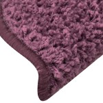 vidaXL Covorașe pentru scări, 30 buc., 56x17x3 cm, violet închis, semirotunde