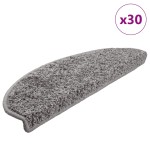 vidaXL Covorașe pentru scări, 30 buc., 65x21x4 cm, gri, semirotunde, mari