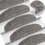 vidaXL Covorașe pentru scări, 30 buc., 65x21x4 cm, gri, semirotunde, mari