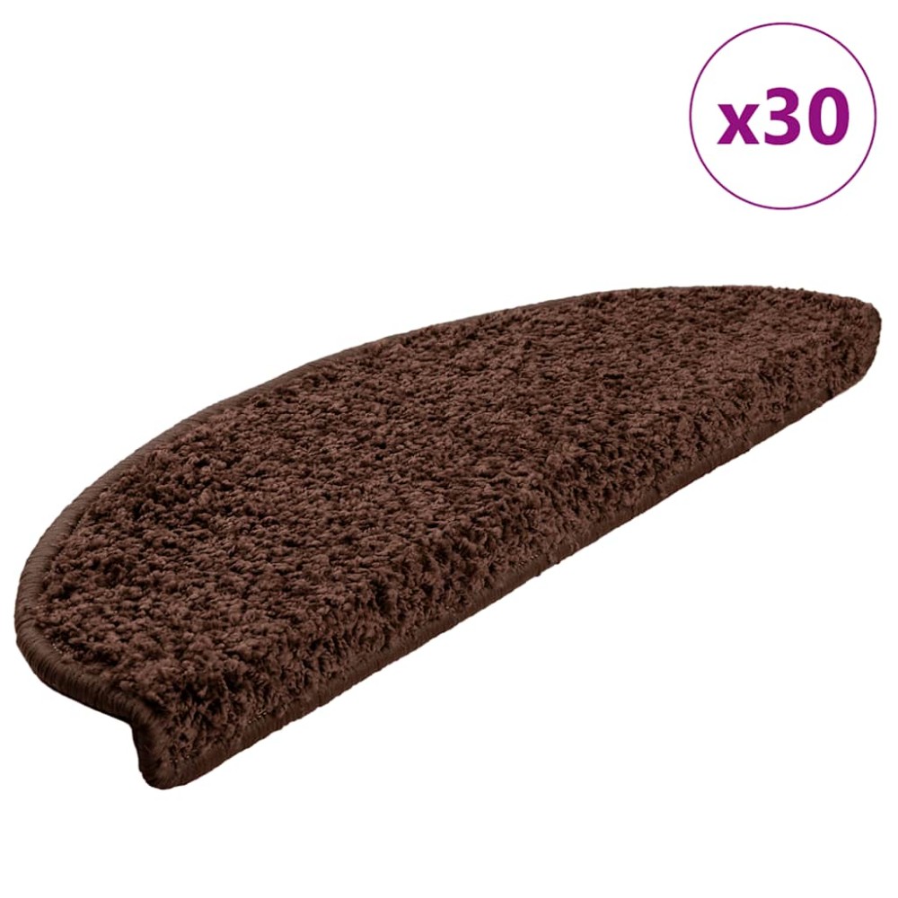 vidaXL Covorașe scară 30 buc maro 65x21x4 cm