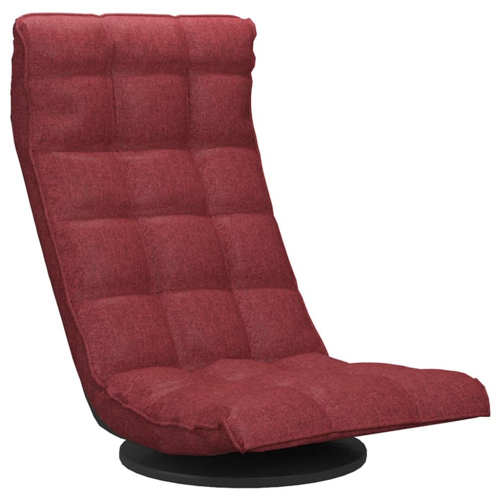 vidaXL Scaun de podea pivotant, roșu vin, material textil
