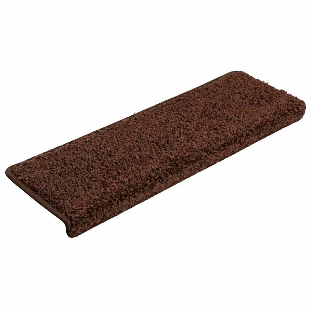vidaXL Covorașe pentru scări, 30 buc., 65x21x4 cm, maro, cu margini dreptunghiulare