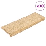 vidaXL Covorașe pentru scări, 30 buc., 65x21x4 cm, margini dreptunghiulare, crem vidaXL Covorașe pentru scări, 30 buc., 65x21x4 cm, margini dreptunghiulare, crem