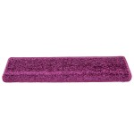 vidaXL Covorașe pentru scări, 30 buc., 65x21x4 cm, violet, cu margini dreptunghiulare