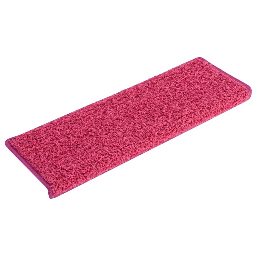 vidaXL Covorașe pentru scări, 30 buc., 65x21x4 cm, roz, cu margini dreptunghiulare