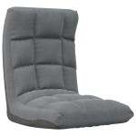 vidaXL Scaun de podea pliabil, gri deschis, material textil vidaXL Scaun de podea pliabil, gri deschis, material textil