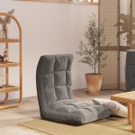 vidaXL Scaun de podea pliabil, gri deschis, material textil vidaXL Scaun de podea pliabil, gri deschis, material textil
