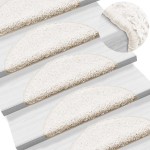 vidaXL Covorașe scară 20 buc alb 56x17x3 cm