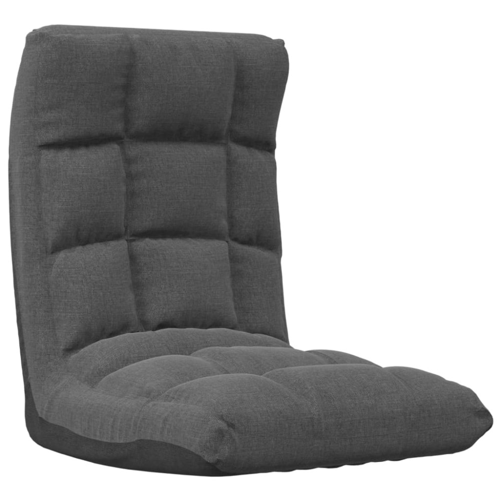 vidaXL Scaun pliabil de podea, gri închis, textil