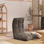 vidaXL Scaun pliabil de podea, gri închis, textil vidaXL Scaun pliabil de podea, gri închis, textil