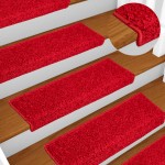 vidaXL Covorașe scară 20 buc 65x21x4 cm roșu