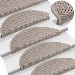 vidaXL Covorașe scări autoadezive 30 buc argintiu 56x17x3 aspect sisal