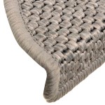 vidaXL Covorașe scări autoadezive 30 buc argintiu 56x17x3 aspect sisal