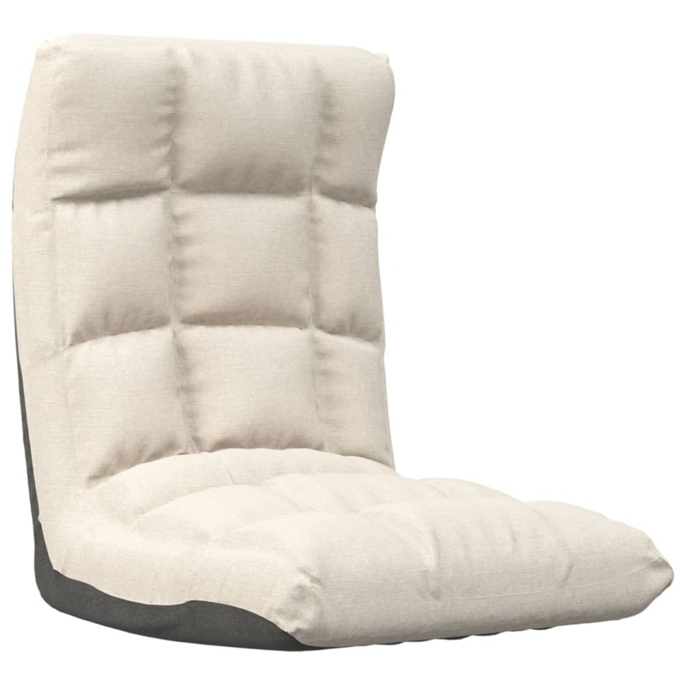 vidaXL Scaun de podea pliabil, crem, material textil