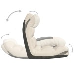 vidaXL Scaun de podea pliabil, crem, material textil vidaXL Scaun de podea pliabil, crem, material textil
