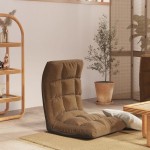 vidaXL Scaun de podea pliabil, maro, material textil vidaXL Scaun de podea pliabil, maro, material textil