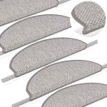 vidaXL Covorașe scară autoadezive aspect sisal 30 buc Platina vidaXL Covorașe scară autoadezive aspect sisal 30 buc Platina