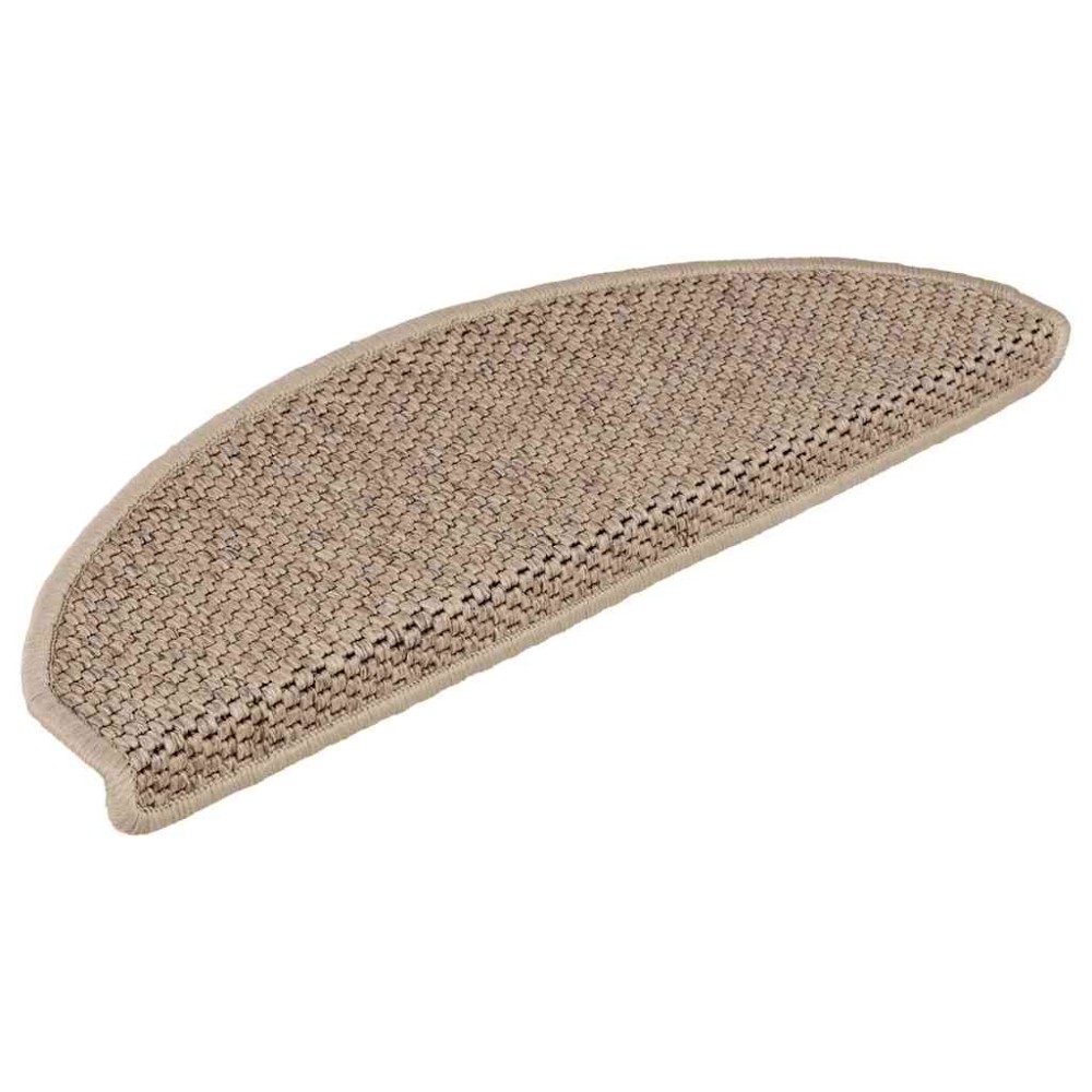 vidaXL Covorașe scări autoadezive 30buc nisipiu 65x21x4cm aspect sisal