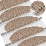 vidaXL Covorașe scări autoadezive 30buc nisipiu 65x21x4cm aspect sisal