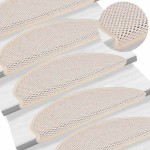 vidaXL Covorașe scară autoadezive aspect sisal 30 buc 65x21x4cm Berber