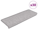 vidaXL Covorașe scară autoadezive aspect sisal 30 buc Platina