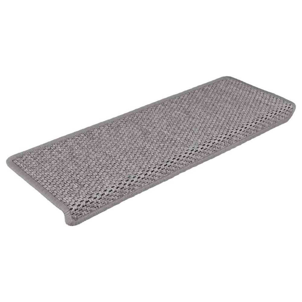 vidaXL Covorașe autoadezive scări, 30 buc., argintiu, 65x21x4cm, sisal
