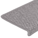 vidaXL Covorașe autoadezive scări, 30 buc., argintiu, 65x21x4cm, sisal