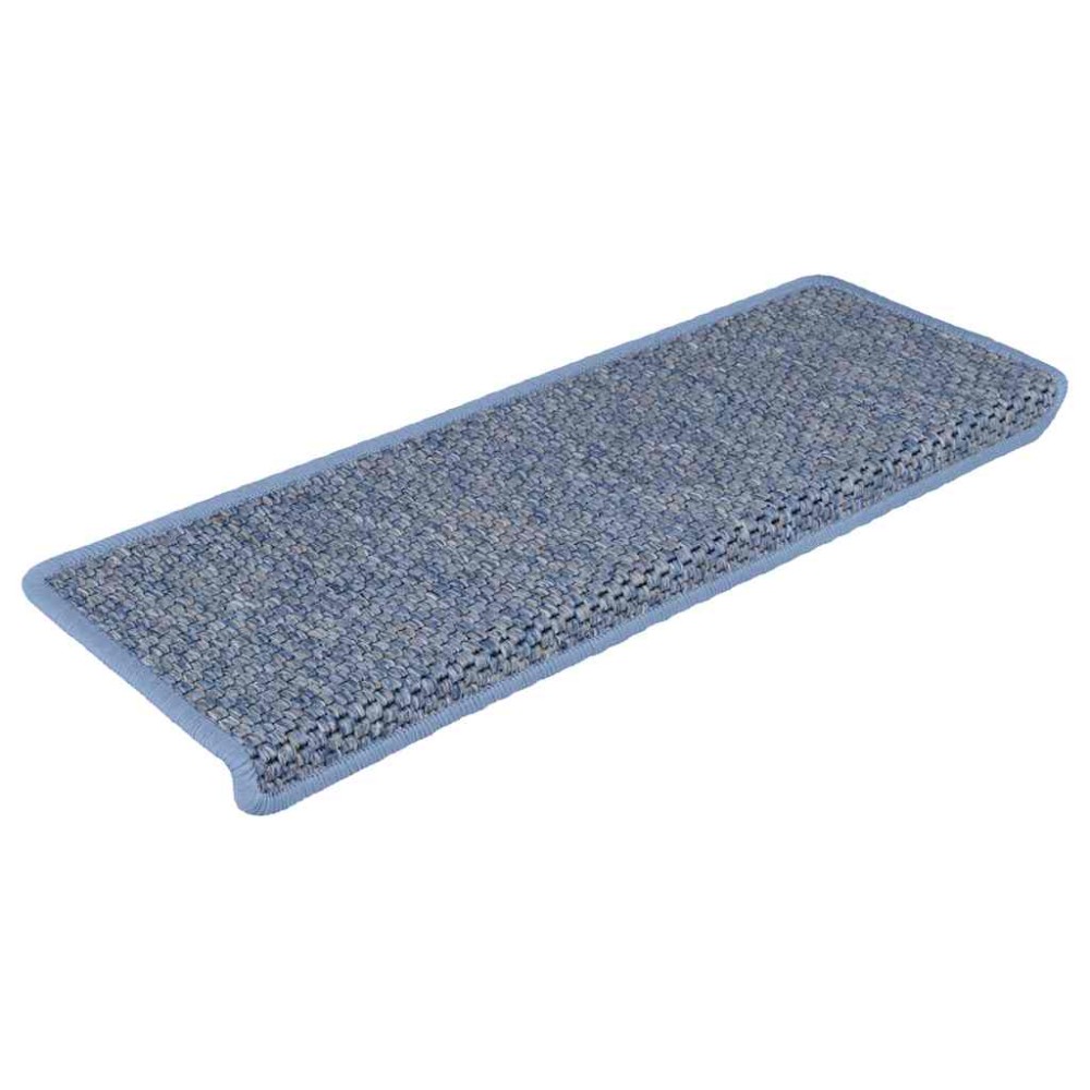 vidaXL Covorașe scări autoadezive, 30 buc. albastru 65x21x4 cm, sisal