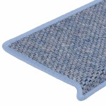 vidaXL Covorașe scări autoadezive, 30 buc. albastru 65x21x4 cm, sisal