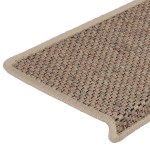 vidaXL Covorașe scări autoadezive 30buc nisipiu 65x21x4cm aspect sisal