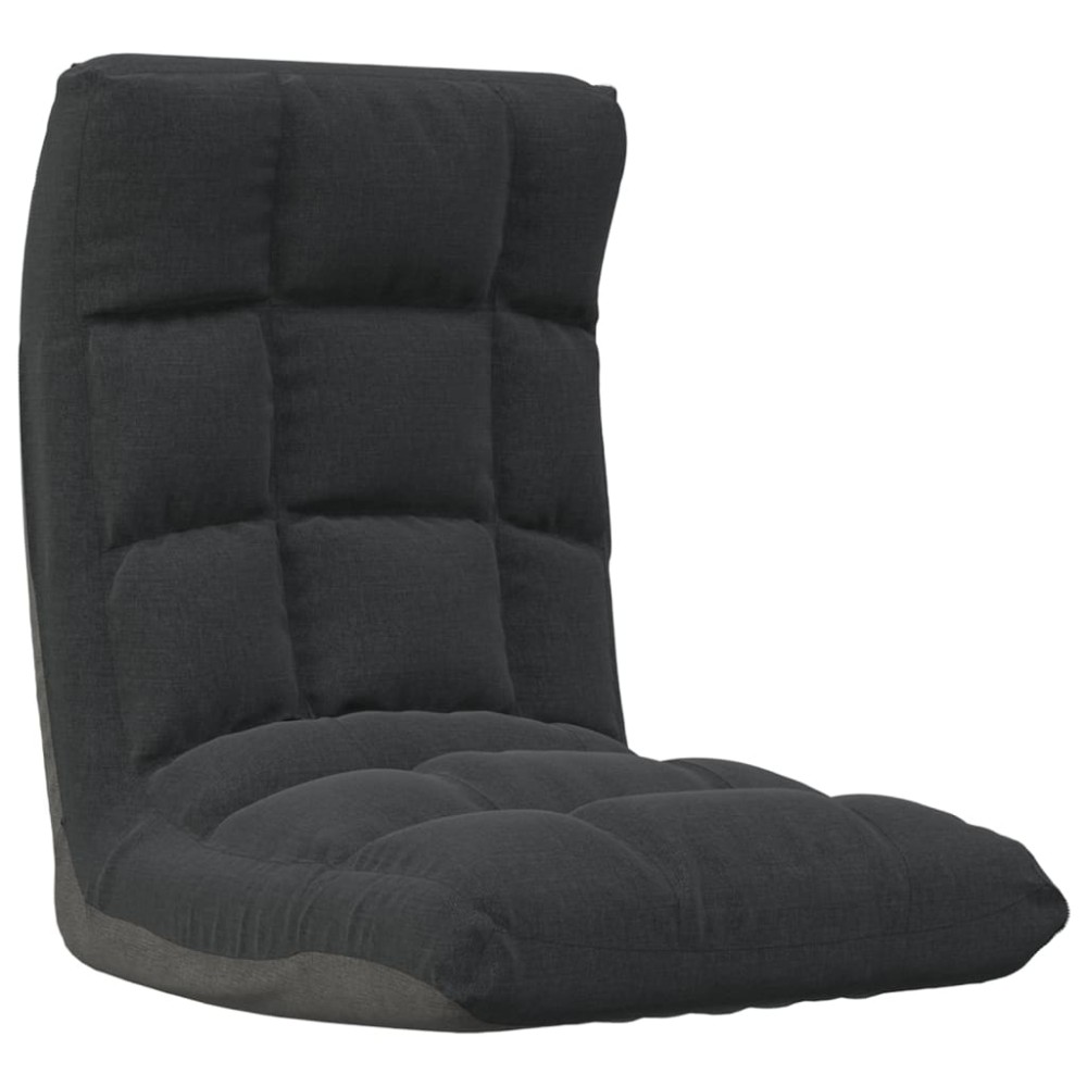 vidaXL Scaun de podea pliabil, negru, material textil