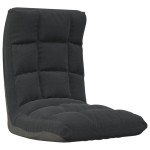 vidaXL Scaun de podea pliabil, negru, material textil vidaXL Scaun de podea pliabil, negru, material textil