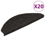 vidaXL Covorașe scară autoadezive 20 buc Negru 56x17x3 cm