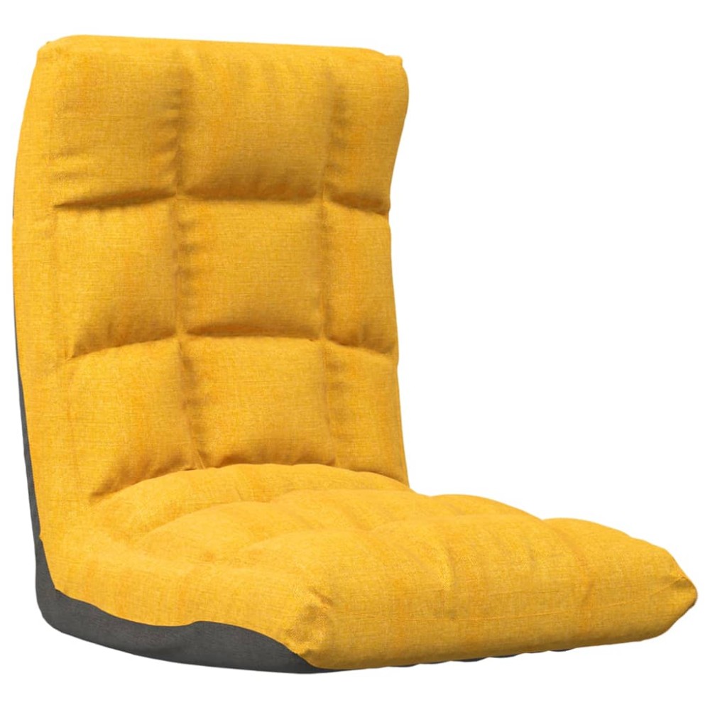 vidaXL Scaun de podea pliabil, galben muștar, material textil