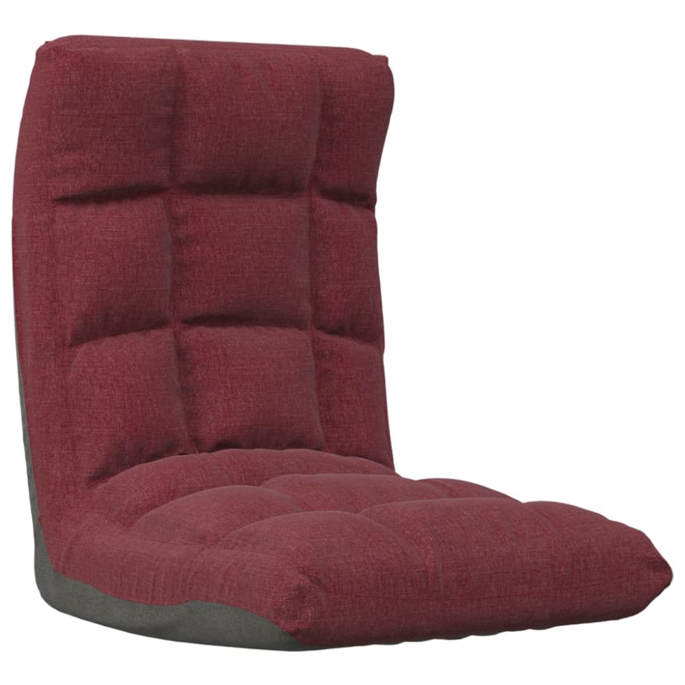 vidaXL Scaun de podea pliabil, roșu vin, material textil