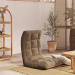 vidaXL Scaun de podea pliabil, gri taupe, material textil vidaXL Scaun de podea pliabil, gri taupe, material textil