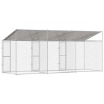 vidaXL Cușcă pentru câine Argintiu 600 x 200 x 256 cm Oțel Galvanizat