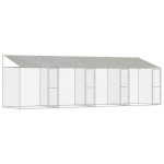 vidaXL Cușcă pentru câine Argintiu 800 x 200 x 256 cm Oțel Galvanizat