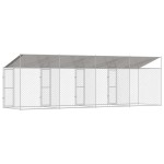 vidaXL Cușcă pentru câine Argintiu 800 x 200 x 256 cm Oțel Galvanizat