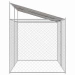 vidaXL Cușcă pentru câine Argintiu 400 x 200 x 256 cm Oțel Galvanizat