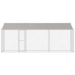 vidaXL Cușcă pentru câine Argintiu 600 x 200 x 256 cm Oțel Galvanizat