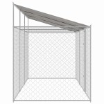 vidaXL Cușcă pentru câine Argintiu 600 x 200 x 256 cm Oțel Galvanizat