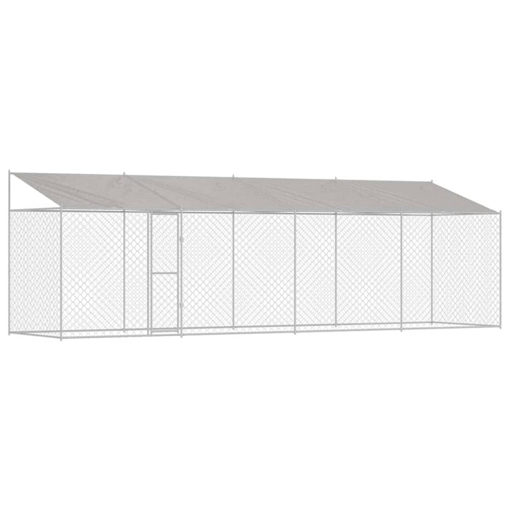 vidaXL Cușcă pentru câine Argintiu 800 x 200 x 256 cm Oțel Galvanizat