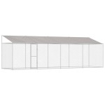 vidaXL Cușcă pentru câine Argintiu 800 x 200 x 256 cm Oțel Galvanizat
