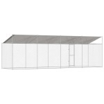 vidaXL Cușcă pentru câine Argintiu 800 x 200 x 256 cm Oțel Galvanizat