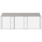 vidaXL Cușcă pentru câine Argintiu 600 x 200 x 256 cm Oțel Galvanizat