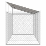 vidaXL Cușcă pentru câine Argintiu 600 x 200 x 256 cm Oțel Galvanizat