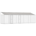 vidaXL Cușcă pentru câine Argintiu 800 x 200 x 256 cm Oțel Galvanizat